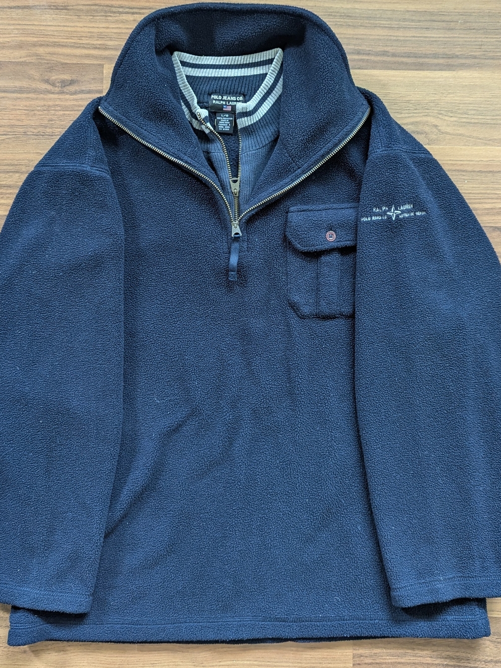 Vintage Polo by Ralph Lauren Navy Half-Zip Fleece Pullover